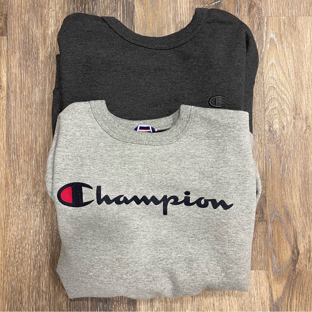 Bundle of 2 Medium Champion Gray Crewnecks